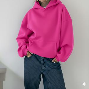 Sudadera de Algodón Tejido de Alta Calidad para Otoño/Invierno, con Bordado Personalizado, Sudadera con Capucha Gruesa para Mujer, Marca Personalizada en la Parte Delantera - Product Image 2