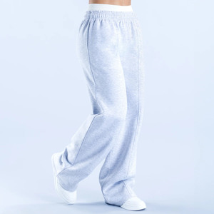 Nouveau design – Pantalon de jogging en molleton gris clair pour femme, taille élastique, coupe droite décontractée, personnalisable avec logo, vente en gros - Product Image 6