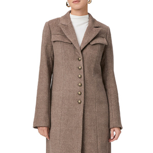Manteau long trench pour femme, double boutonnage, manches longues, coupe ample, coupe-vent automne-hiver, vêtement de bureau tendance - Product Image 5