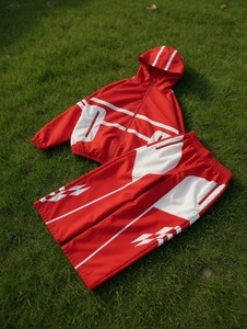 Ensemble de survêtement unisexe imperméable coupe-vent à capuche, personnalisé, 2 pièces, vêtements de sport d'hiver, veste et pantalon en nylon léger - Product Image 3