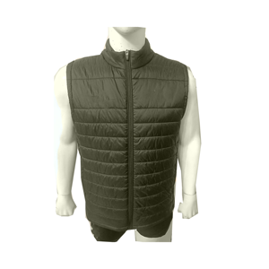 Men's <b>Quilted</b> Vest Solid Color Zipper Closure Windproof Polyester <b>Wadding</b> Casual Winter Wear Stand Collar - Product Image 4