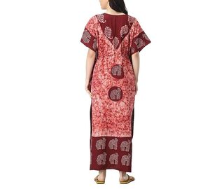 Robe de nuit longue en coton pour femmes, style kaftan batik, robe de nuit maxi - Product Image 4