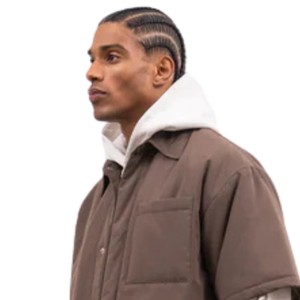 Camisa Acolchada de Manga Corta para Hombre, Corte Moderno y Holgado, Estilo Casual Urbano, Ligera, para Verano, Color Sólido, Top de Moda - Product Image 4