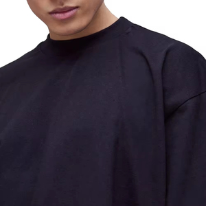High Quality Men's Oversized Drop Shoulder T-shirts With Custom Logo Heavy Weight Trendy <b>Mock</b> <b>Neck</b> Cotton Sport T Shirt - Product Image 4