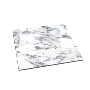 กระเบื้องปูพื้นขนาดใหญ่ 600x1200 มม. ราคาประหยัด หรูหรา ผิวเงาเต็มแผ่น สีขาวลายหินอ่อนสีเทา - Product Image 1