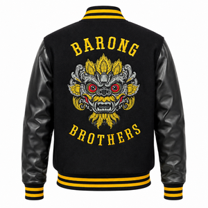 Custom Unisex Varsity Letterman Bomber <b>Jacket</b> Spandex/Polyester Breathable Windproof Embroidery College OEM ODM Cotton Lining - Product Image 2