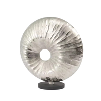 Sculpture abstraite moderne de luxe en aluminium argenté avec base noire, contemporaine, pour la maison, le bureau, la table, les mariages, écologique