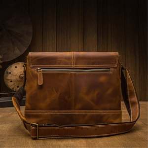 Sac à ordinateur portable de bureau vintage en cuir véritable 100% durable, imperméable, tendance, décontracté, sac fourre-tout, mallette pour hommes LLB-0335 - Product Image 4