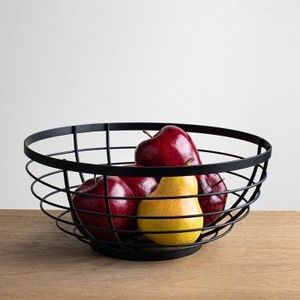 Grand panier à fruits décoratif en métal pour comptoir de cuisine, porte-fruits en fil métallique, bol à fruits pour table à manger, organiseur - Product Image 1