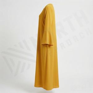 Abaya musulmane sur mesure, couleur personnalisée, grande taille, vente en gros, pour femmes, robe décontractée d'été, abaya vierge grande taille - Product Image 3