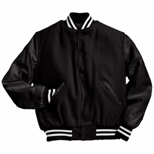 Veste universitaire rétro unisexe personnalisée OEM, broderie noire et jaune, garniture en cuir véritable, imperméable, écologique, anti-UV, taille plus - Product Image 4