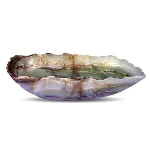 Bol de service irrégulier en onyx vert multi-tons, résistant au feu, pour cuisine moderne, salle à manger, villa, revêtement mural de salon en onyx - Product Image 3