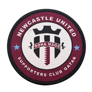 Custom Woven Patch Sample Doha Mags Supporters Club Crest Low MOQ Woven Patches Private <b>Label</b> Woven Patches Qatar - Product Image 1