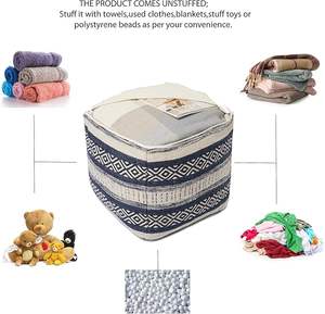 Funda de Puf Otomano de Algodón Hecha a Mano de Lujo, Antiestática, Color y Tamaño Personalizables, Diseño Art Deco Moderno para Sala de Estar - Product Image 3