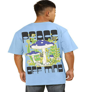 Haute qualité impression personnalisée goutte épaule Boxy surdimensionné Vintage coton lourd lavage à l'acide impression grande taille hommes t-shirt - Product Image 1