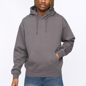Sudadera con Capucha para Hombre, Color Sólido, Corte Holgado, Informal, para Otoño, con Bolsillos, Forro de Algodón Tejido, Transpirable, con Logotipo Frontal - Product Image 3