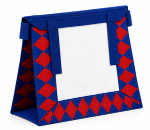 Cuadro masonic bordado para coser, de cuero, resistente al agua, con borde negro, flecos amarillos y cruz ceremonial. - Product Image 5