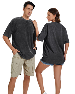 เสื้อยืดคอตตอน 100% ทรงโอเวอร์ไซส์ ซักกรด น้ำหนัก 280 กรัม ไหล่ตก คอกลม แบบเบสิค สำหรับผู้ชาย สไตล์วินเทจ แขนสั้น สีพื้น - Product Image 3