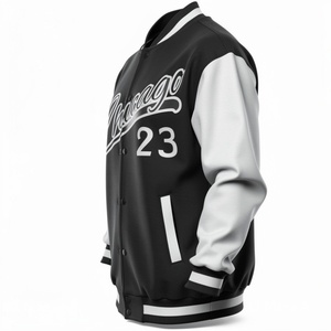 Blouson Bomber Homme Hiver Brodé Lettres Imprimées Slogan Graphique Fermeture Éclair Poches Style Baseball Sportif - Product Image 4