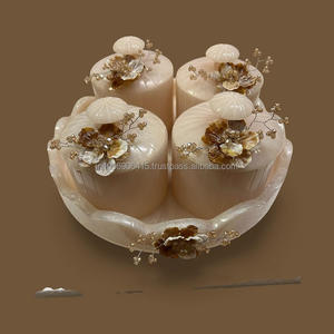 Juego de Frascos de Resina Cilíndricos de Lujo, Diseño Texturizado Hecho a Mano, Tapa Hermética, Bandeja, Decoración de Cocina, Vajilla, Regalos, Frescura - Product Image 4