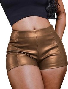 Shorts de motard en similicuir pour femmes, design personnalisé, en cuir PU extensible, shorts de mode, vente en gros, OEM ODM, directement de l'usine - Product Image 1