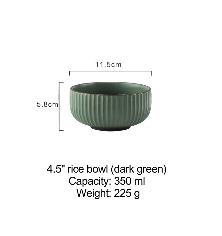 ชามข้าวขนาด 4.5 นิ้ว (สีเขียวเข้ม)