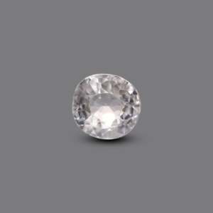 Loose 6 Carat White Zircon Gemstone-12mm Faceted Lab Created Rough Cut for Fine Jewelry - Product Image 1