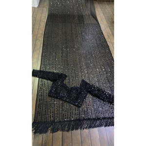 Sari de Noche de Diseñador con Lentejuelas y Bordado para Fiestas - Product Image 3