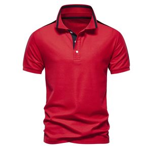 Polo à manches courtes pour homme, couleur unie, coton piqué, décontracté, boutonné, coupe classique, tissu tricoté - Product Image 4
