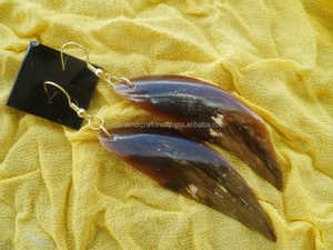 Joyería de tendencia pendiente hecho a mano joyería de moda geométrica pendientes de cuerno de búfalo forma de personalización mejor calidad - Product Image 3