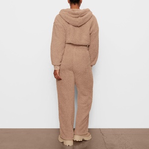 Nouvel ensemble de survêtement pour femme, tendance hiver, deux pièces, doux et chaud, sweat à capuche zippé Teddy - Product Image 6