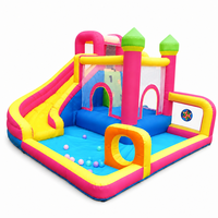 Château gonflable Noco Kids en tissu Oxford avec toboggan et piscine à balles, couleurs personnalisées, portable, pour usage domestique intérieur