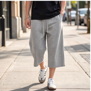 Custom Mens Polyester/Cotton <b>3</b>/<b>4</b> Long Plaid Waterproof Drawstring Closure Mid Waist Sweat <b>Shorts</b> Plus Size Baggy <b>Shorts</b> - Product Image 4