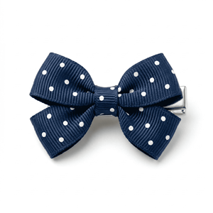 ริบบิ้นโกรเกรนลายจุดสีน้ำเงินกรมท่าขาวขนาด 6 มม. ขายส่ง สำหรับห่อของขวัญ ตกแต่งห่อของขวัญ เครื่องประดับผม งานฝีมือทำมือ - Product Image 4