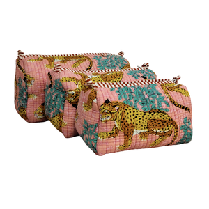 Lot de 3 pochettes matelassées léopard rose à imprimé bloc durable - Product Image 2