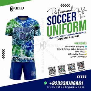 ชุดเสื้อฟุตบอลแขนสั้นน้ำหนักเบาชุดเล่นกีฬาแบบซับลิเมชันออกแบบได้เอง - Product Image 2