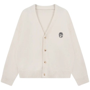 Suéter Cárdigan de Punto para Hombre, con Bordado, Cuello en V, Botones, Suave, Informal, para Invierno - Product Image 1