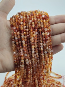 Natural <b>Red</b> Onyx Faceted Round <b>Beads</b> Strands | <b>Red</b> Agate Loose <b>Beads</b> for Jewelry Making | Wholesale Gemstone <b>Beads</b> - Product Image 1