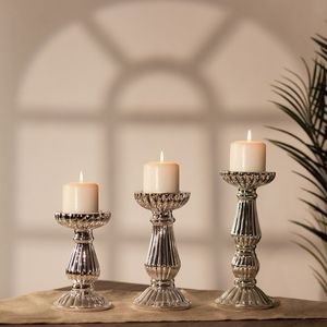 Handcrafted Antique <b>Brass</b> Metal Candle <b>Holder</b> Set Flared Base Taper <b>Candlestick</b> <b>Holders</b> for Table Decor - Product Image 3