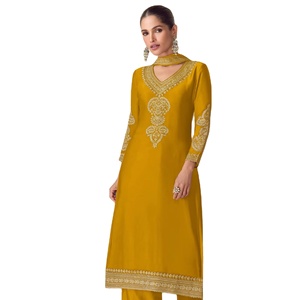 Latest Heavy Chinnon Embroidery Collection Designer Women's <b>Kurti</b> Salwar Kameez Indian Pakistani Party Quick Dry New Style - Product Image 1