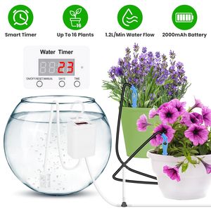 Kit Irrigazione Automatica Intelligente a Goccia Silenzioso 4W con 16 Punte a Goccia, Allarme Basso Livello Acqua e Batteria, Dispositivo Efficiente per l'Irrigazione delle Piante da Esterno - Product Image 1