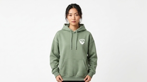 Sweat-shirt à capuche pour filles Dumela, couleur vert sauge, 100% coton molletonné, coupe ample, poche avant, vêtement décontracté pour l'automne - Product Image 3