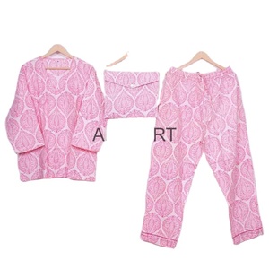 Conjunto de Pijama de Lujo 100% Algodón Orgánico para Mujer, Diseño Floral, Suave y Transpirable, Camisa de Dormir para Todas las Temporadas, Regalos para Damas de Honor - Product Image 1