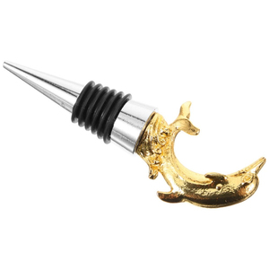 Bouchon de bouteille de vin décoratif en étain motif feuille de chêne et gland, accessoire de bar avec joint en silicone hermétique, idéal pour un cadeau de pendaison de crémaillère - Product Image 5