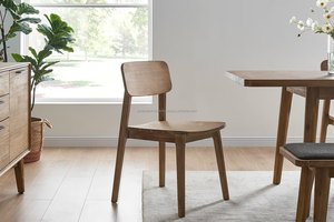 Juego de Comedor Moderno de Madera, 5 Piezas, Sillas con Respaldo Sólido, Mesa Rectangular, Estilo Escandinavo, Muebles Duraderos para el Hogar - Product Image 5