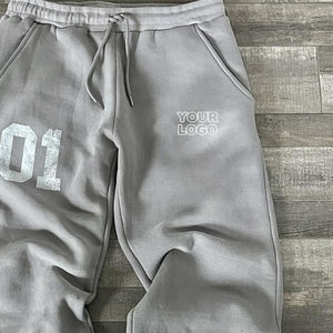 2026 Wholesale Dark Grey 400 Gsm Custom Print Logo Casual Breathable Quick Dry <b>Drawstring</b> Closure Lightweight <b>Trousers</b> Cotton - Product Image 4