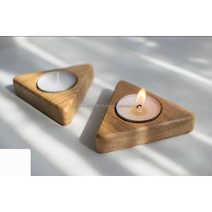 Bol à bougie en bois d'acacia naturel, bougie parfumée décorative pour la maison, pour le salon et la chambre à coucher - Product Image 4