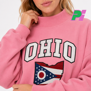 เสื้อสเวตเชิ้ตคอเต่าผู้หญิง OHIO สำหรับฤดูใบไม้ร่วง/ฤดูหนาว พิมพ์ลายปักด้านหน้า คุณภาพสูง ระบายอากาศได้ดี เป็นมิตรกับสิ่งแวดล้อม - Product Image 6