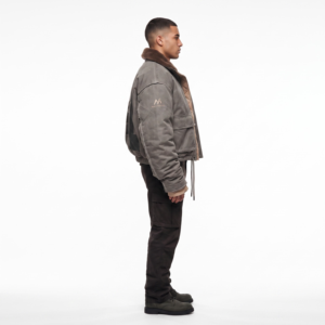 Blouson matelassé court pour homme en toile cirée épaisse, rembourrage 800 cuin, doublure en soie Habotai, vêtement d'extérieur d'hiver - Product Image 3
