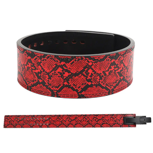 Adjustable Waist Support <b>Belt</b> Red <b>Snake</b> Print Artificial Leather Buckle Closure Weight Lifting Unisex Fitness Safety - Product Image 6